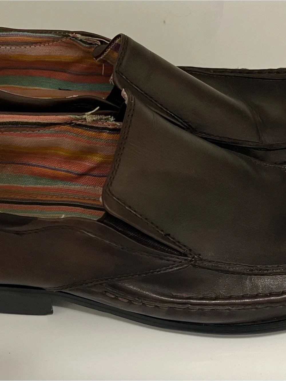 Robert Wayne Men's Brown Leather Slip-On Loafers